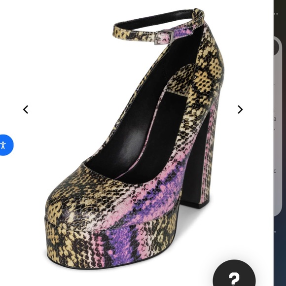 Jeffrey Campbell Okurr Snakeskin Ankle Strap Platform Heels - Picture 1 of 13